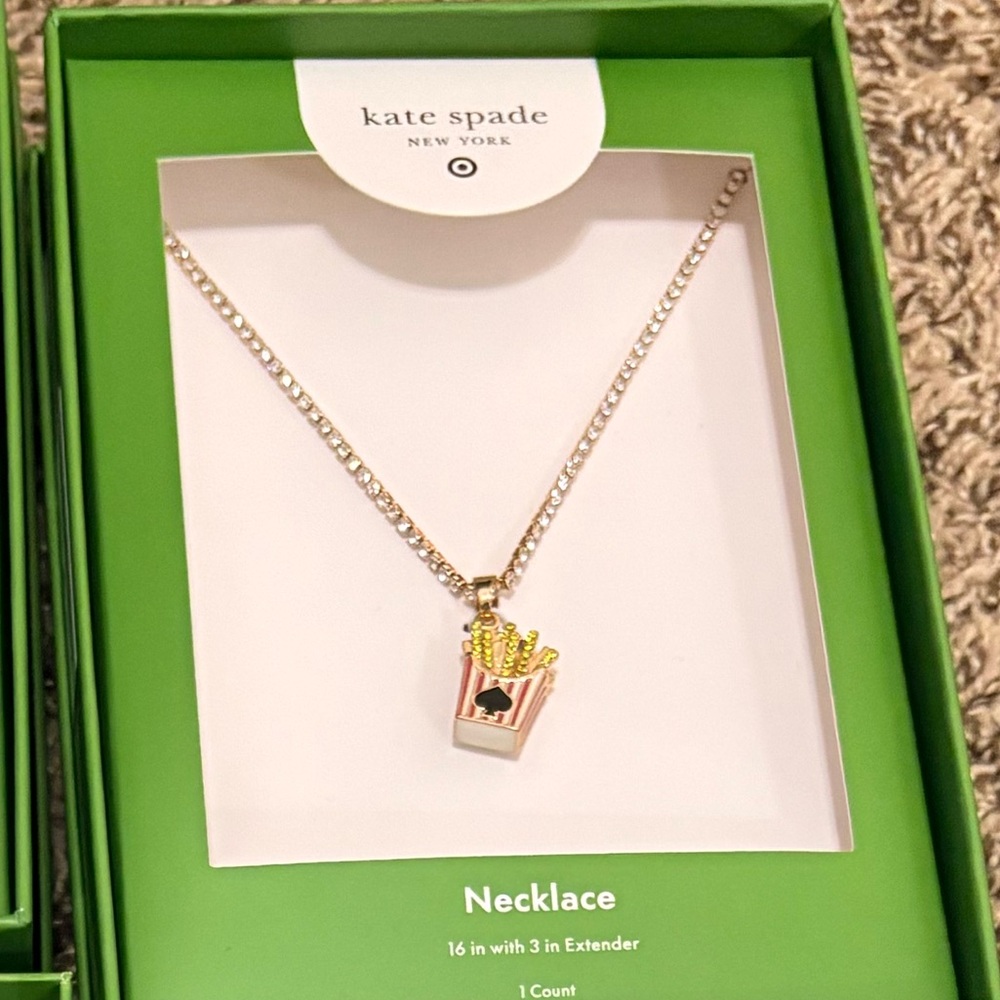 Kate Spade x Target French Fry Charm Tennis Necklace NIB